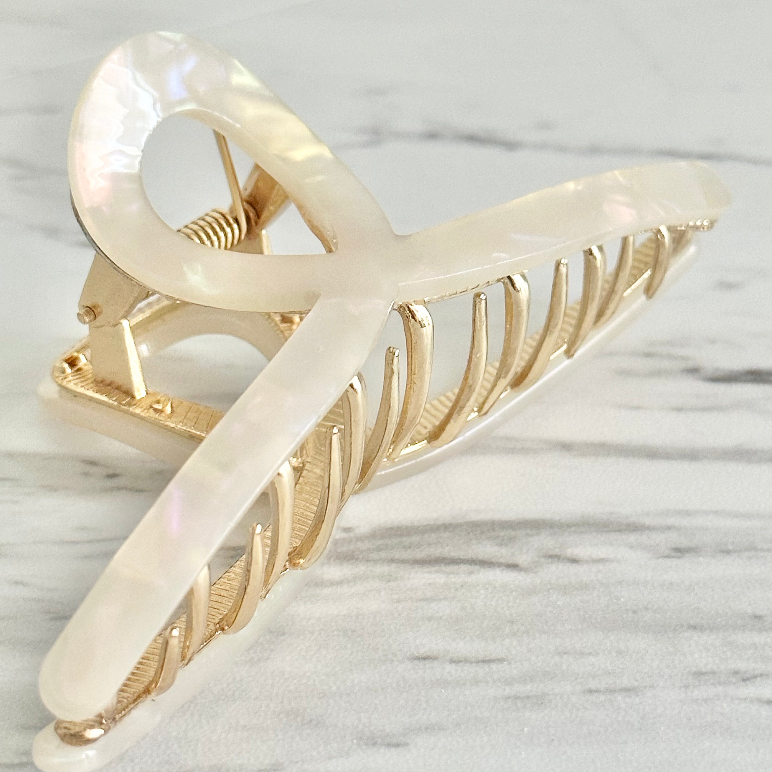 Gold + Acrylic Loop Claw Clip