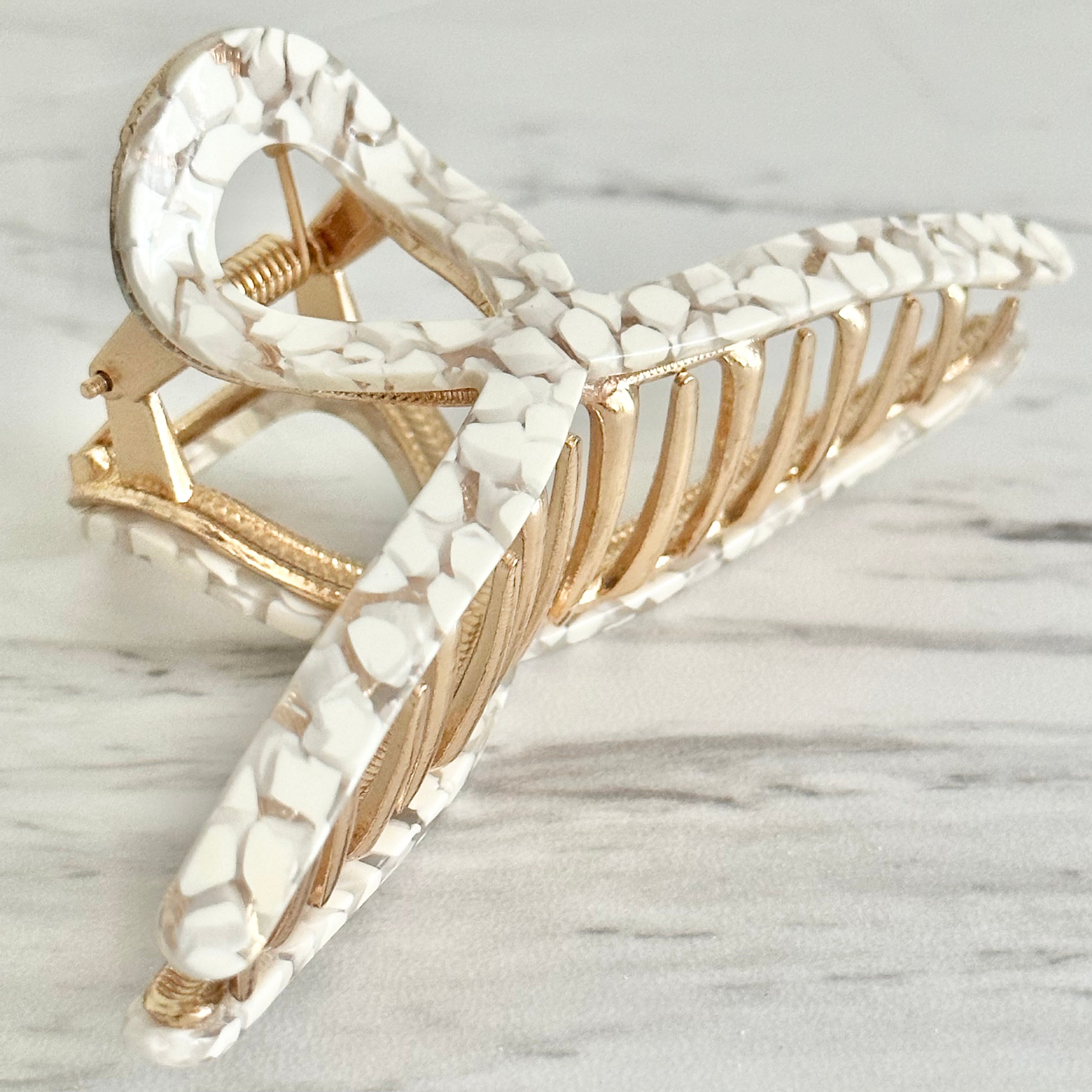 Gold + Acrylic Loop Claw Clip