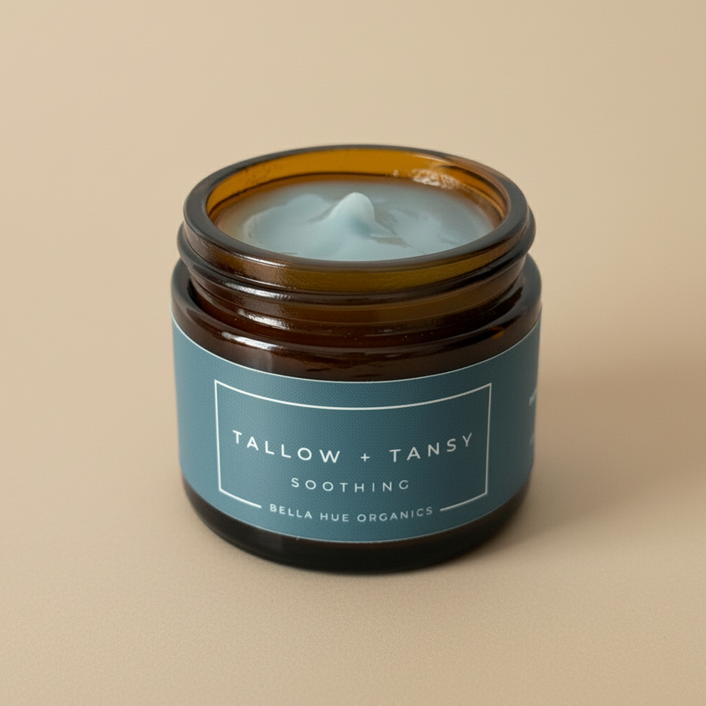 jar of bella hue blue tansy tallow