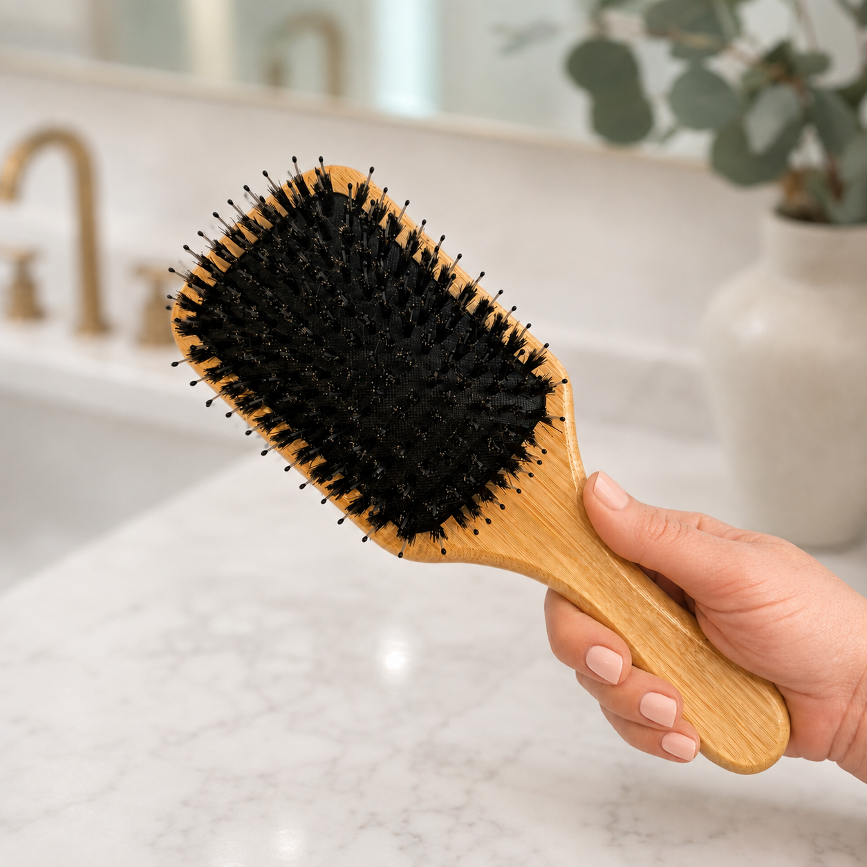 Bamboo + Boar Bristle Paddle Brush